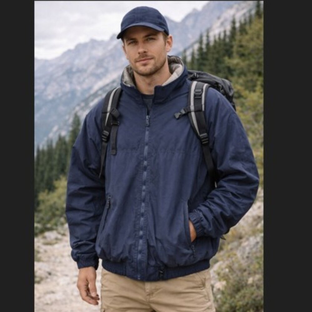 White Sierra Lined Windbreaker Jacket XXL Blue Outdoor Hiking Utility Gorpcore